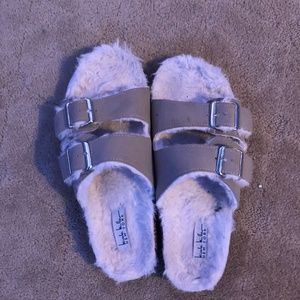 Nicole Miller Fuzzy Sandals